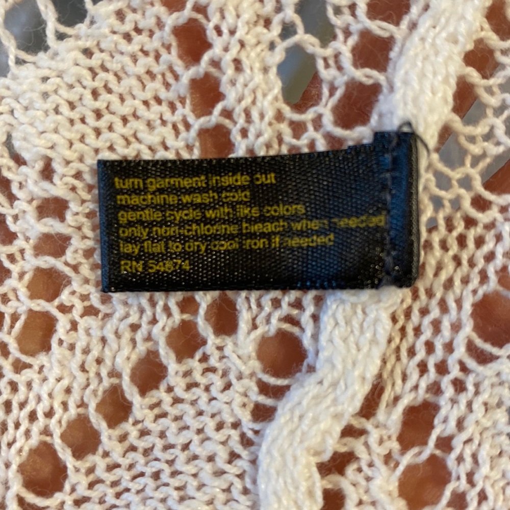 Outback Red, from The Limited long white lacy tied cardigan - Picture 5 of 8